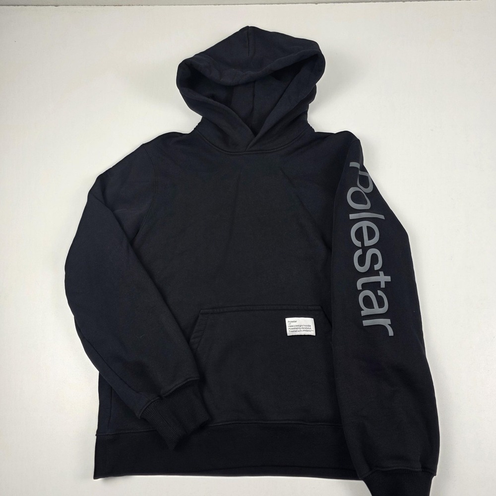Polestar Hoodie Mens Medium Black Heavyweight PANGAIA Sleeve Logo Fleece